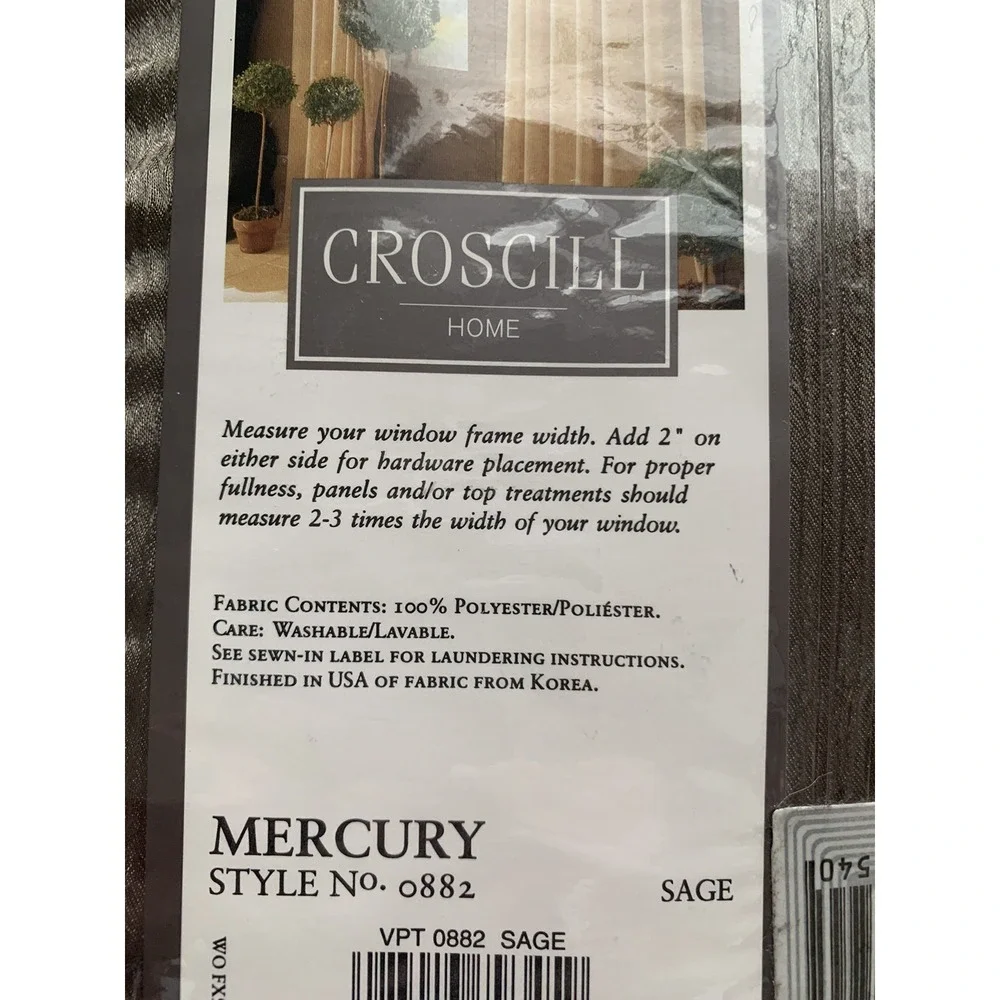 VTG Croscill Patriot Valances Sage Green Gold Tassels Mercury Style Classic PAIR